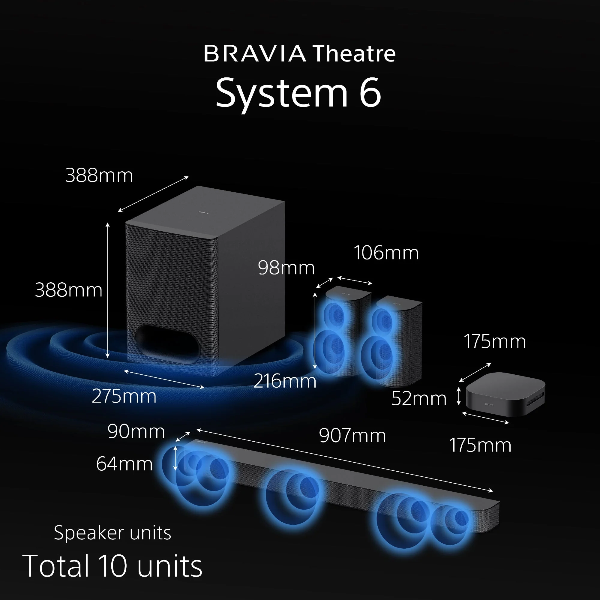 Sony | BRAVIA Theatre System 6 | 5.1ch Home Theatre System | 1000 W total power output | Dolby Atmos®/DTS:X® | 2025 Model - Image 12